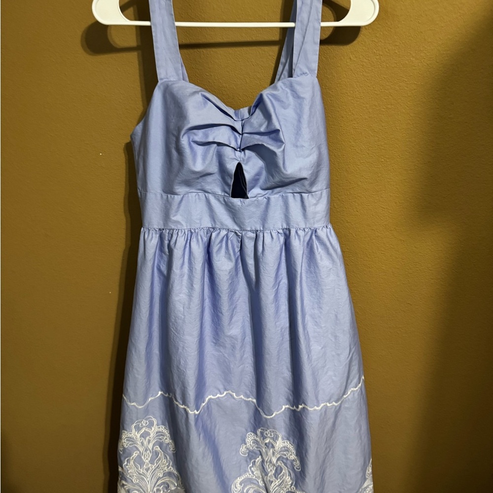 Foxiedox Blue Sleeveless Embroidered Sundress Casual